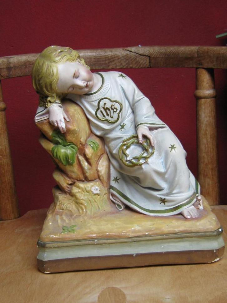 religie beeld slapend Jezus Hominum Salvator, Antiek en Kunst, Antiek | Religie, Verzenden