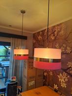 2x roze getint hanglamp, Huis en Inrichting, Lampen | Hanglampen, Ophalen, Zo goed als nieuw, Minder dan 50 cm