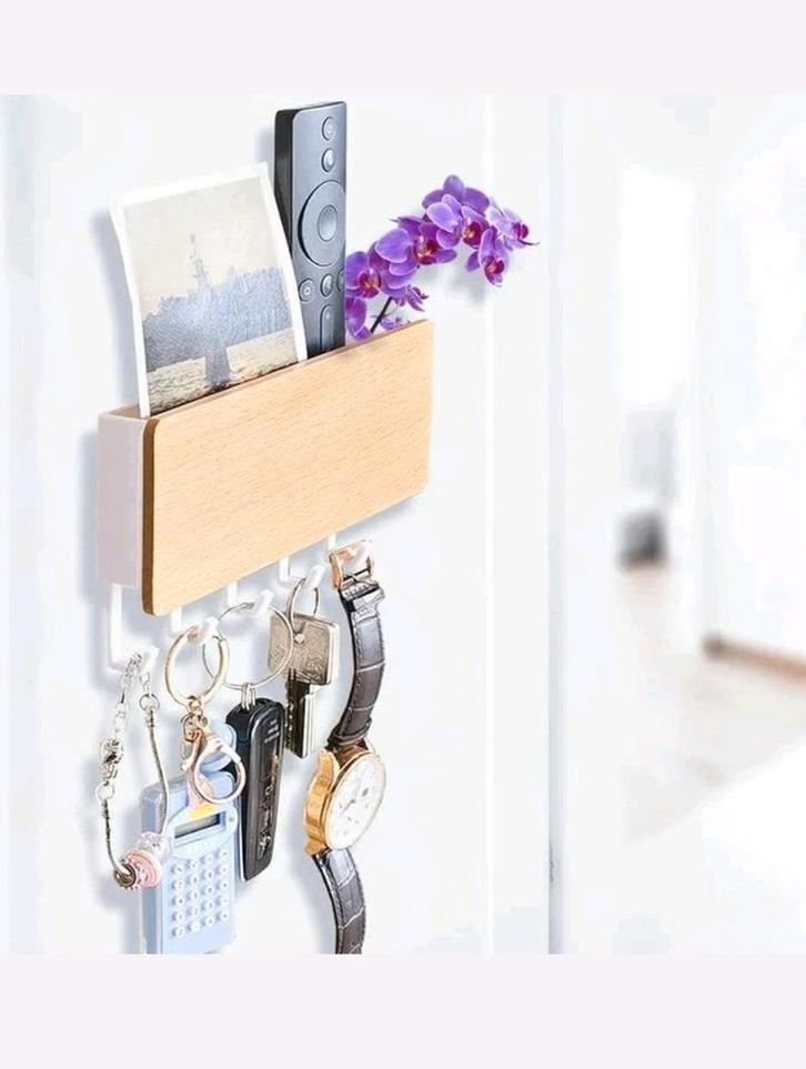 Pulaif houten sleutelhouder en organizer. Nieuw, Huis en Inrichting, Woonaccessoires | Kapstokken, Nieuw, Wandkapstok, Minder dan 100 cm