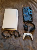 PS5 Disc Edition + Controller, Headset & Laadstation, Spelcomputers en Games, Spelcomputers | Sony PlayStation 5, Ophalen, Zo goed als nieuw