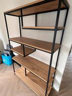 Stevige open kast hout en staal, Ophalen, Met plank(en), 100 tot 150 cm, Zo goed als nieuw