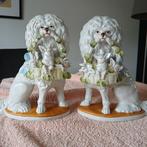 Antieke hoerenhondjes (set)  H 24 cm., Antiek en Kunst, Antiek | Porselein, Ophalen of Verzenden