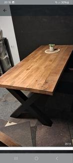 Mangohouten eettafel , 6 cm dik blad... 220 cm lang.., Huis en Inrichting, Tafels | Eettafels, Ophalen, 100 tot 150 cm, Vijf personen of meer