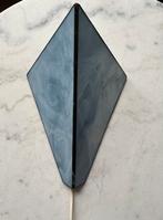 Vintage blauwe glas in lood wandlamp Tiffany driehoek glazen, Ophalen of Verzenden, Zo goed als nieuw, Glas