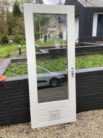 merantie/merbau buitendeur met thermopane, 80 tot 100 cm, Gebruikt, Glas, Buitendeur