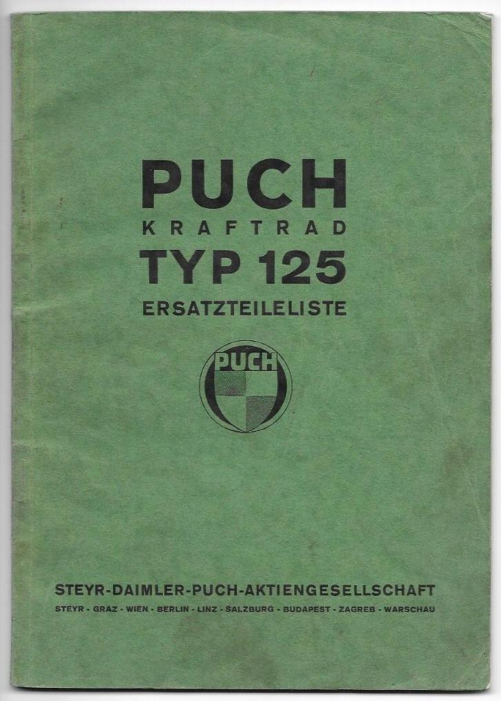 Puch 125 Kraftrad Ersatzteilliste (1986z) 1941, Motoren, Handleidingen en Instructieboekjes, Overige merken, Ophalen of Verzenden