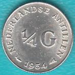 Nederlandse Antillen 1/4 gulden (25 c) 1954 Juliana zilver, Postzegels en Munten, Munten | Nederland, Koningin Juliana, Zilver