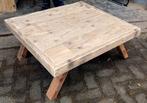 Salontafel schuine pootjes 80x80x37cm hout, Huis en Inrichting, Tafels | Salontafels, 50 tot 100 cm, Vierkant, Nieuw, 50 tot 100 cm