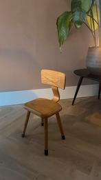 Vintage Houten Peuter Schoolstoel, Ophalen, Gebruikt, Bruin, Eén