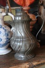 Antieke nederlandse Louis XV kan tinnen tin klepkan rococo, Ophalen of Verzenden