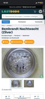 Rembrandt Nachtwacht, Postzegels en Munten, Ophalen of Verzenden, Zilver