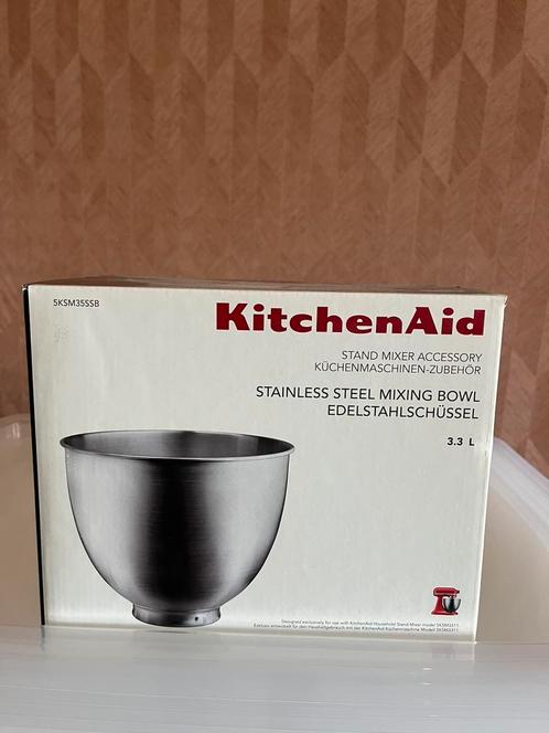Nieuwe KitchenAid 3,3 L RVS mengkom – Model 5KSM35SSB, Huis en Inrichting, Keuken | Keukenbenodigdheden, Nieuw, Ophalen of Verzenden