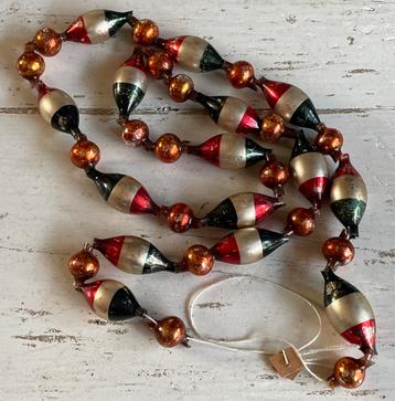 Brocante oude kerstbal slinger / glas slinger beschikbaar voor biedingen