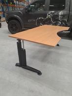In hoogte verstelbaar bureau met dik houtenblad, Huis en Inrichting, Bureaus, Ophalen, In hoogte verstelbaar, Zo goed als nieuw