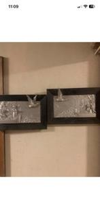 2 metalen postduivenreliefs 1952-1957 P.D.V. ‘t Centrum, Meerdere dieren, Postduif