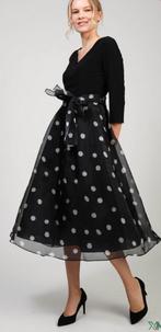 Ribkoff prachtige jurk zwarte top organza rok met stippen 38, Kleding | Dames, Jurken, Maat 38/40 (M), Verzenden, Zwart, Joseph Ribkoff