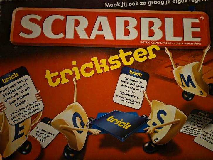 Scrabble Trickster Bordspel, Hobby en Vrije tijd, Gezelschapsspellen | Bordspellen, Gebruikt, Een of twee spelers, Drie of vier spelers