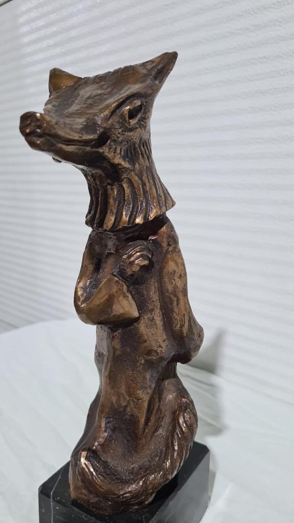 Bronzen beeld door Toon Janssens, Reinaert de Vos, 1984, Antiek en Kunst, Kunst | Beelden en Houtsnijwerken, Ophalen of Verzenden