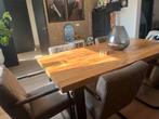 Mango Houten Tafel + 6 Stoelen, Huis en Inrichting, Tafels | Eettafels, Ophalen, Gebruikt, 100 tot 150 cm, Vijf personen of meer