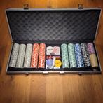 Pokerset inclusief 500 fiches met waardeopdruk! (in plastic), Ophalen of Verzenden, Een of twee spelers, Zo goed als nieuw