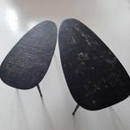 Bijzettafels set van 2 stuks, 45 tot 60 cm, Gebruikt, Metaal of Aluminium, Ophalen of Verzenden