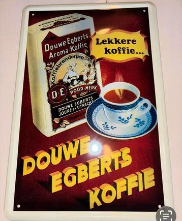Douwe egberts emaille bordjes 2 stuks beschikbaar voor biedingen