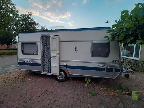 Fendt Saphir 470 FTB, Caravans en Kamperen, Caravans, Particulier, tot en met 4, 1000 - 1250 kg, Rondzit, Fendt, Frans bed, Lengtebed