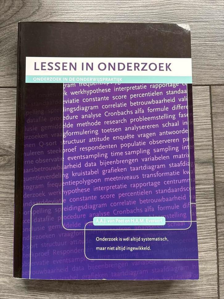 Lessen in Onderzoek - A.A.J. van Peet, Boeken, Studieboeken en Cursussen, Zo goed als nieuw, HBO, Gamma, Ophalen of Verzenden