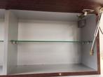 Mooie klepkast met glazen planken - Badkamer/Keuken, Ophalen, (Half)hoge kast, 100 tot 150 cm, Nieuw