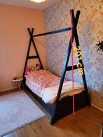 Zwart 1-persoonsbed 80x200 met opbergruimte, Kinderen en Baby's, Kinderkamer | Bedden, Ophalen, 85 tot 100 cm, Gebruikt, Matras