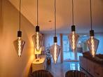 Grote plafondlamp smoked glass 5 pendels, Ophalen, Zo goed als nieuw