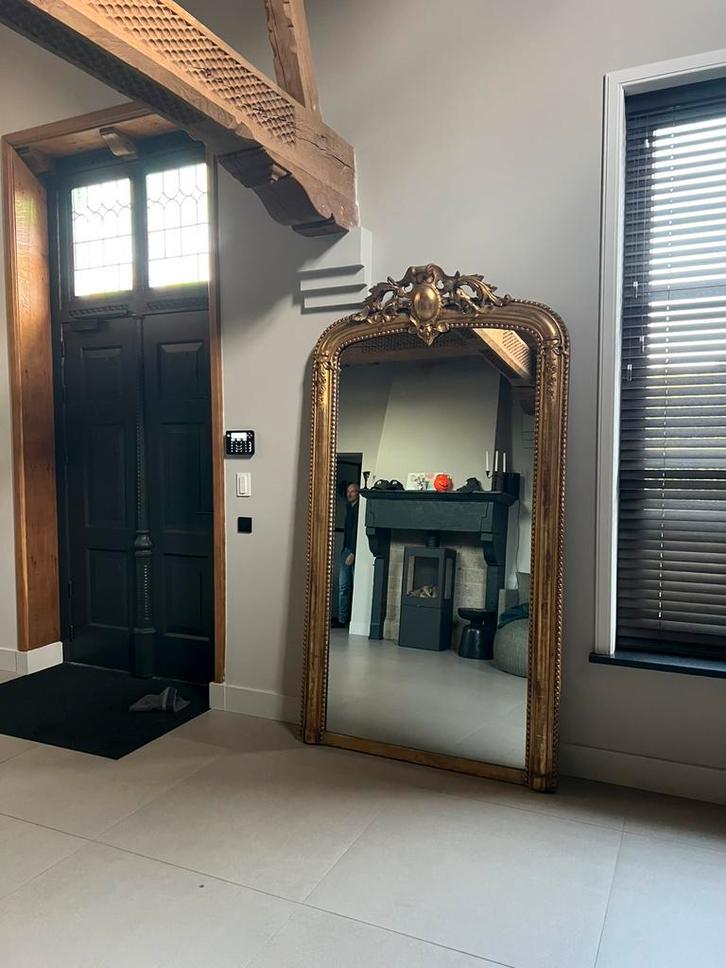 19e eeuws antiek spiegel | de Louis XV-stijl, Antiek en Kunst, Antiek | Spiegels, 100 tot 150 cm, 200 cm of meer, Rechthoekig