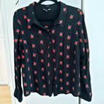 Prachtige blouse King Louie zwart met roosjes 40 42, Maat 38/40 (M), Zwart, Ophalen of Verzenden, Zo goed als nieuw