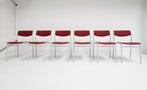 Set van 6 stapelbare stoelen van Gijs van der Sluis, 1970's, Design, Ophalen of Verzenden, Metaal, Vijf, Zes of meer stoelen