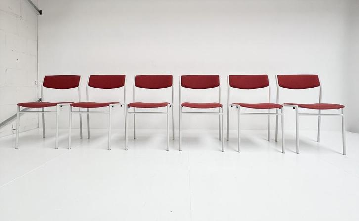 Set van 6 stapelbare stoelen van Gijs van der Sluis, 1970's, Huis en Inrichting, Stoelen, Gebruikt, Vijf, Zes of meer stoelen