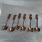 6 rood koperen Wajang pop lepeltjes uit Indonesië, Antiek en Kunst, Ophalen