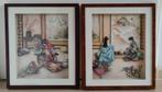 2 Japanse 3D kunstwerken in lijst, Ophalen of Verzenden