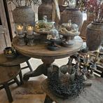 Ronde Driftwood Tafel / Eettafel Grof Onderstel, Ophalen, Rond, Nieuw, Landelijk Wonen, Sober Wonen, Robuust, Sfeervol Wonen