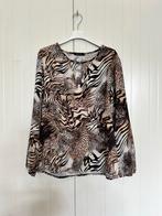 Zwart bruin gekleurde dames blouse maat l, Maat 38/40 (M), Made in Italy, Zwart, Ophalen of Verzenden
