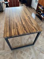 Industriële houten tafel met metalen frame, Huis en Inrichting, Tafels | Eettafels, Ophalen, 100 tot 150 cm, 50 tot 100 cm, Zo goed als nieuw