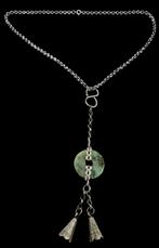 Antiek chinees zilveren bel ketting zilver jade & belletjes, ., Ophalen of Verzenden, Zo goed als nieuw, .