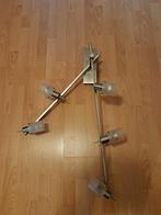 Mooie plafondlamp.  RVS met melkglas kapjes., Ophalen of Verzenden, Zo goed als nieuw, Metaal of Aluminium