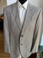 Geruit colbert van E Thomas maat 52 beige bruin blauw geruit, Maat 52/54 (L), E Thomas, Beige, Ophalen of Verzenden