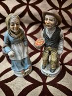 Oude man en vrouw porseleinen beeldjes, Antiek en Kunst, Ophalen of Verzenden