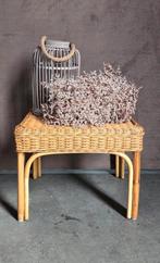 Vintage retro riet rotan bamboe kruk krukje bankje !, Ophalen, Zo goed als nieuw, Hout