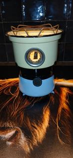 Vintage Petroleumstel - Pastel Geel & Grijs - Incl. Lont, Ophalen of Verzenden