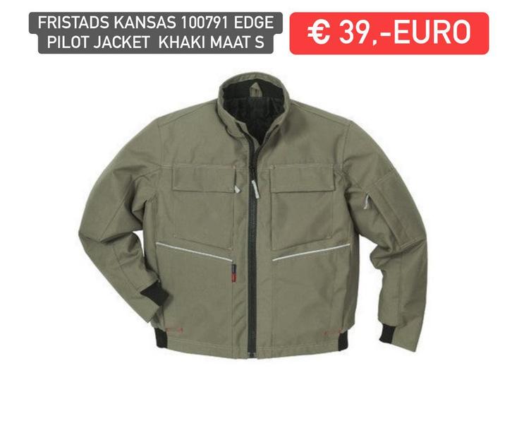 Fristads Kansas Edge Pilot Jacket Khaki Maat S Nieuw, Tuin en Terras, Werkkleding, Nieuw, Heren, Jas, Ophalen of Verzenden