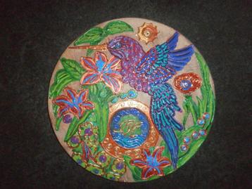 Mooie schildering op sloophout 3D met acrylverf beschikbaar voor biedingen