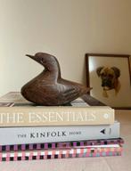 Vintage lokvogel eend massief hout, Antiek en Kunst, Ophalen of Verzenden