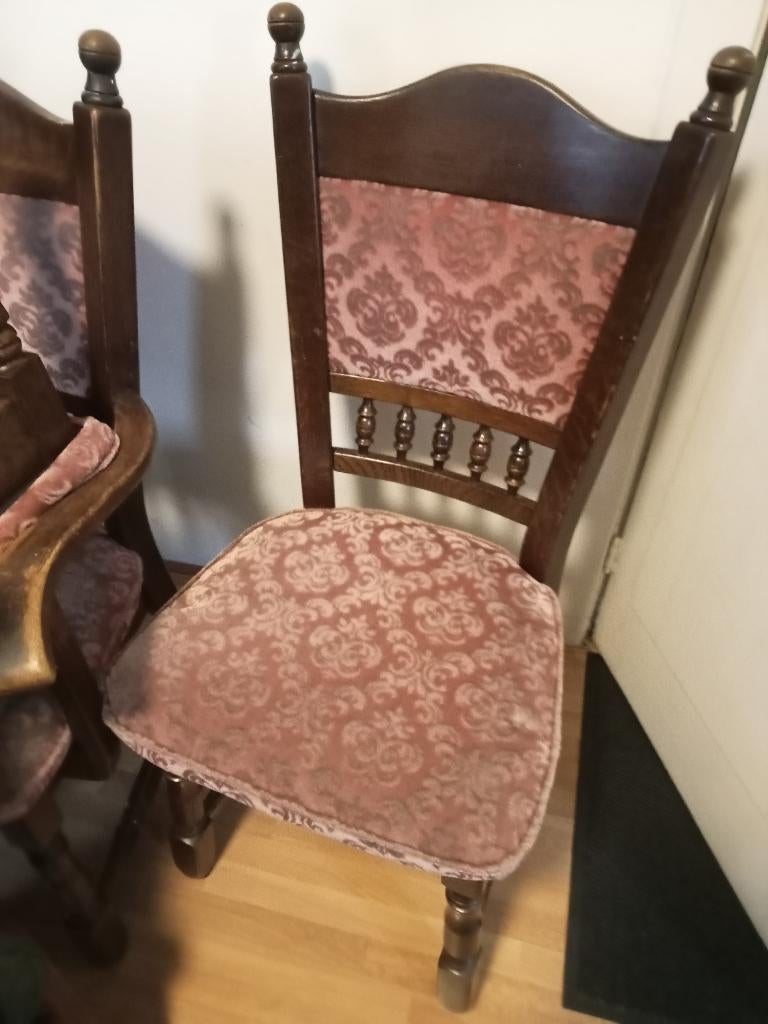 6 x eetkamer stoelen / oud roze, Huis en Inrichting, Stoelen, Ophalen, Gebruikt, Overige kleuren, Vijf, Zes of meer stoelen